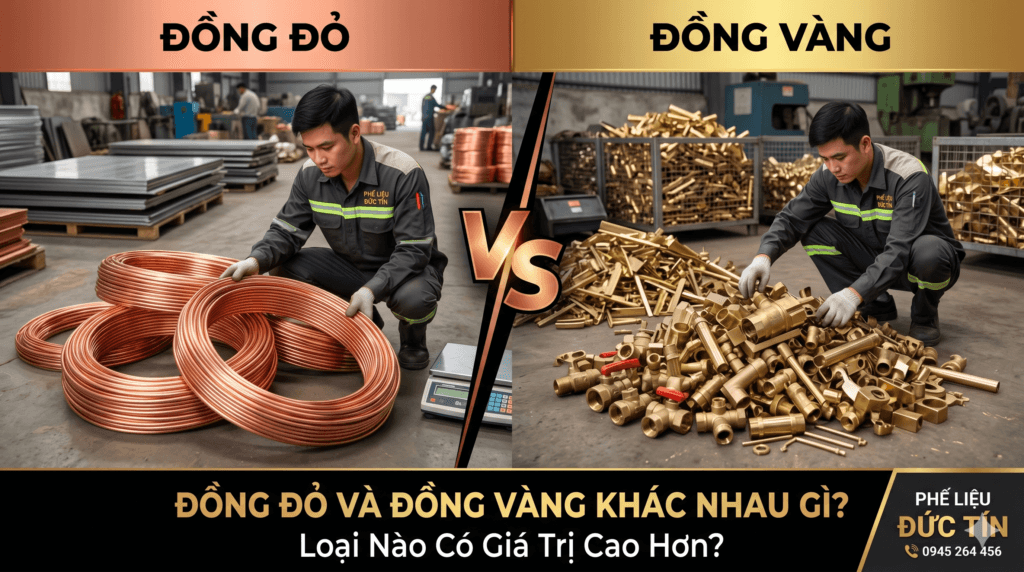 phân biệt đồng đỏ và đồng vàng phế liệu