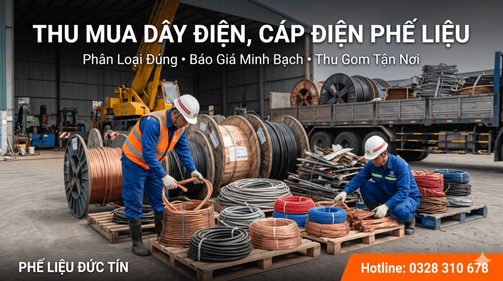 Thu mua dây điện và cáp điện phế liệu tại Phế Liệu Đức Tín
