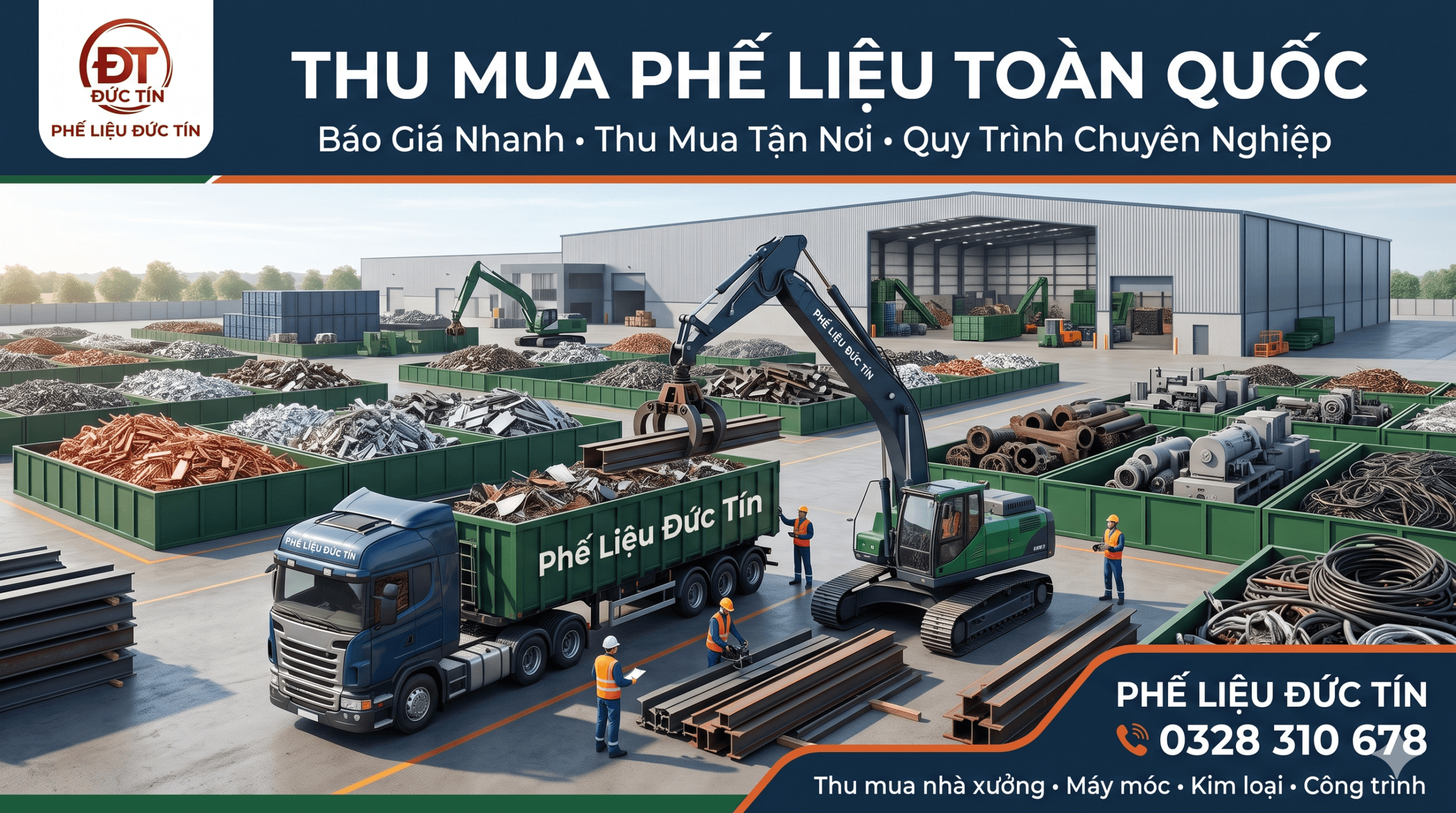 Thu mua phế liệu toàn quốc tại Phế Liệu Đức Tín với dịch vụ thu mua tận nơi và báo giá nhanh.