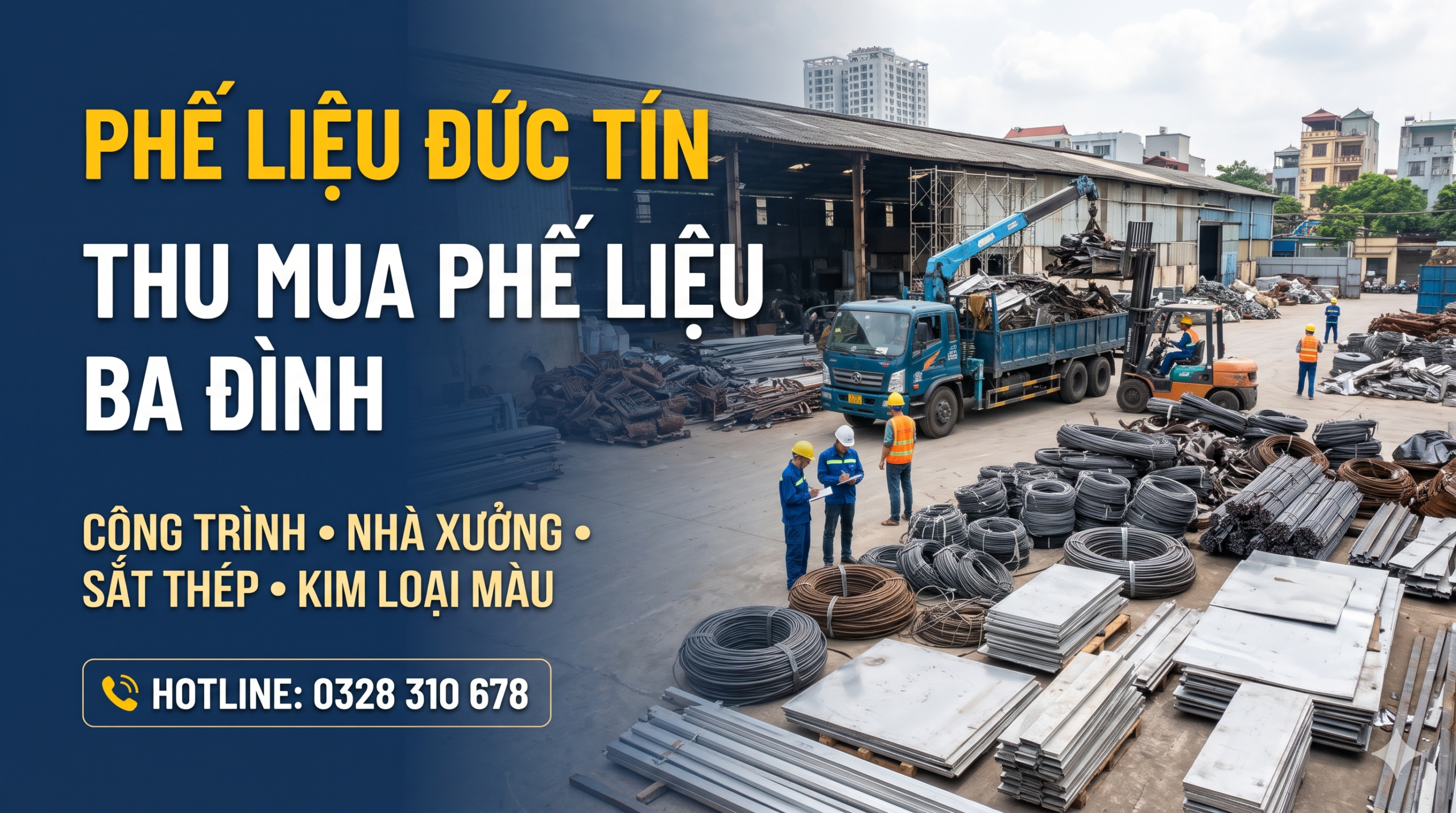 Phế Liệu Đức Tín thu mua phế liệu công trình và kim loại công nghiệp tại Ba Đình, Hà Nội