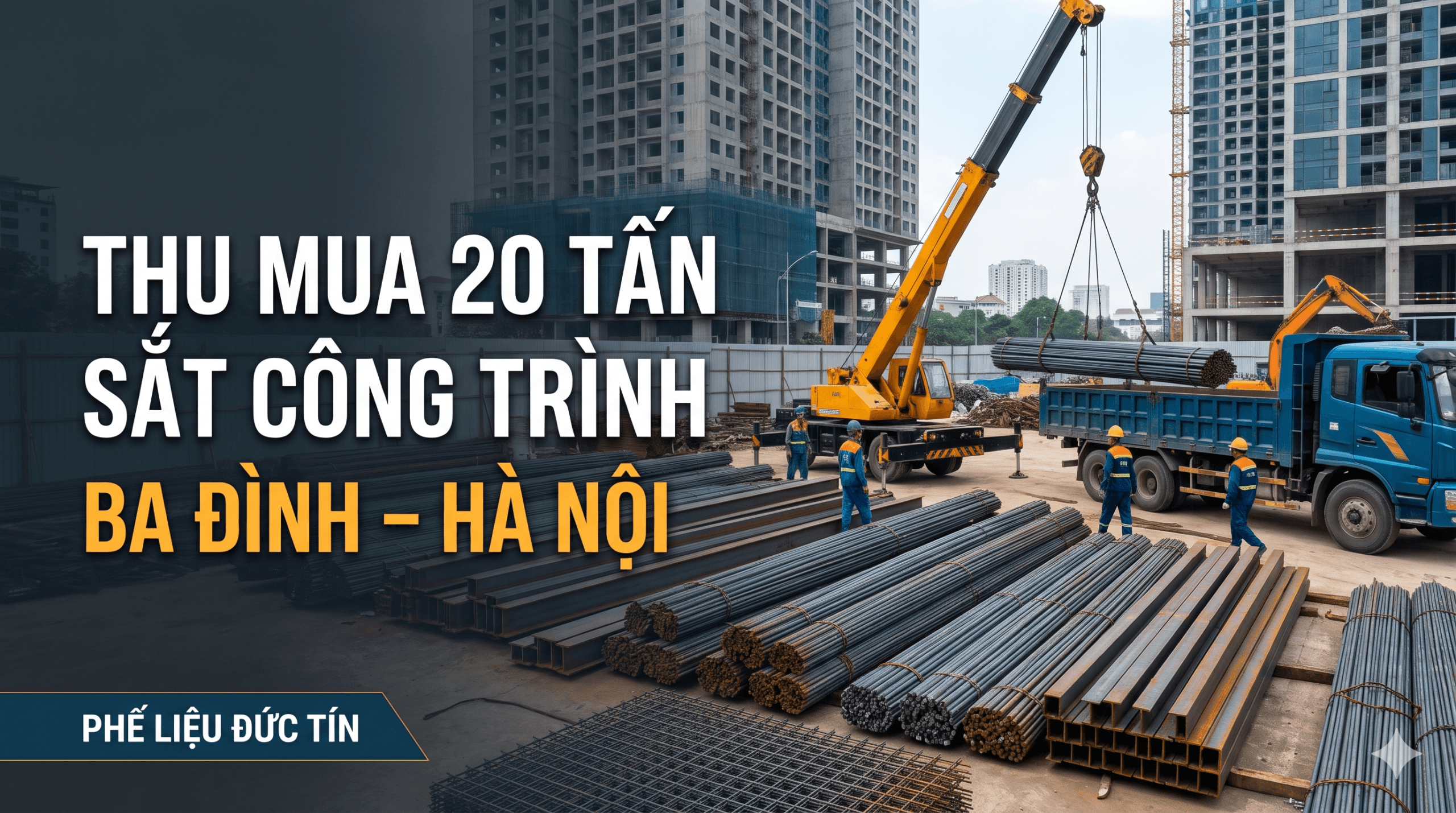 Thu mua 20 tấn sắt thép phế liệu công trình tại Ba Đình Hà Nội